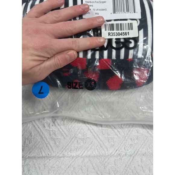 Tipsy Elves Hearts on Fire Slipper Gripper Socks, size XS, NWT! - Picture 6 of 12